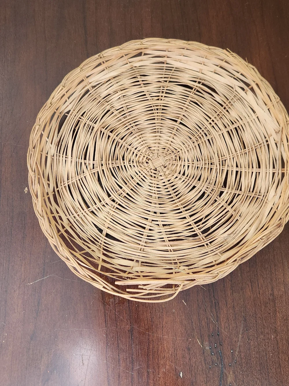 Vintage Set 6 10 Inch Wicker Paper Plate Holders Chargers Basket Trays Picnic